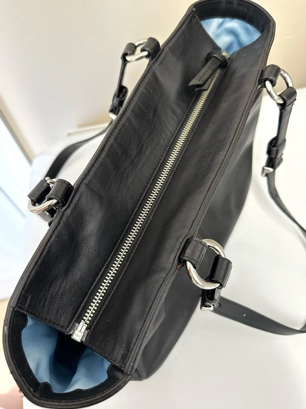 Coach East West Black Leather Shoulder Tote Bag